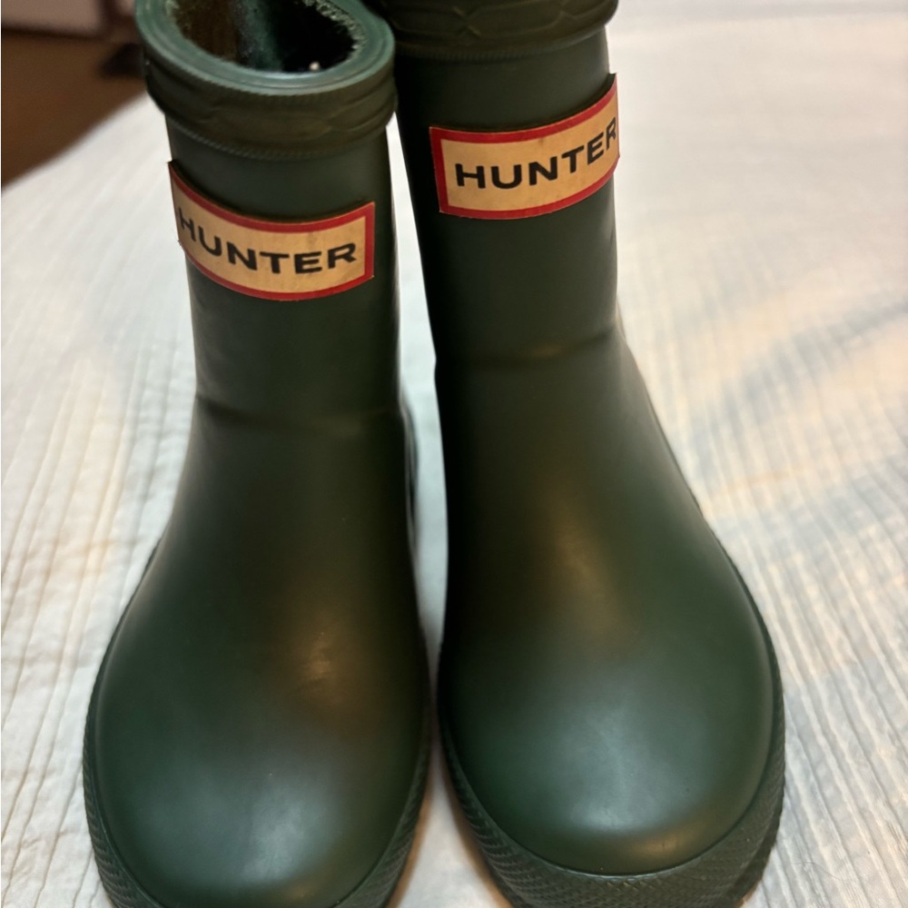 Hunter Kids Green Rain Boots